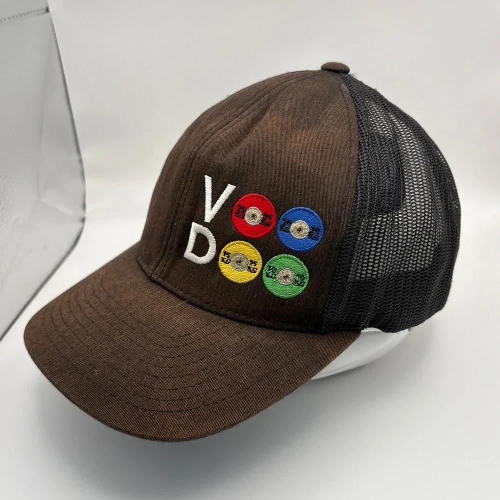 Voodoo Pacific Headwear Brown Mesh Trucker Cap Pro Model‎ VOD Records Graphic